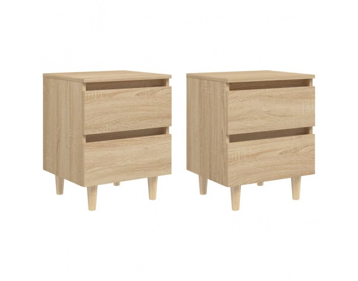 Sonata H Нощни шкафчета с крака от бор масив 2 бр дъб сонома 40x35x50 см