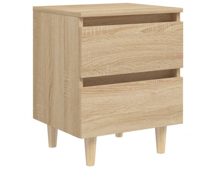 Sonata H Нощни шкафчета с крака от бор масив 2 бр дъб сонома 40x35x50 см