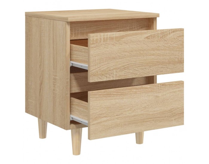 Sonata H Нощни шкафчета с крака от бор масив 2 бр дъб сонома 40x35x50 см