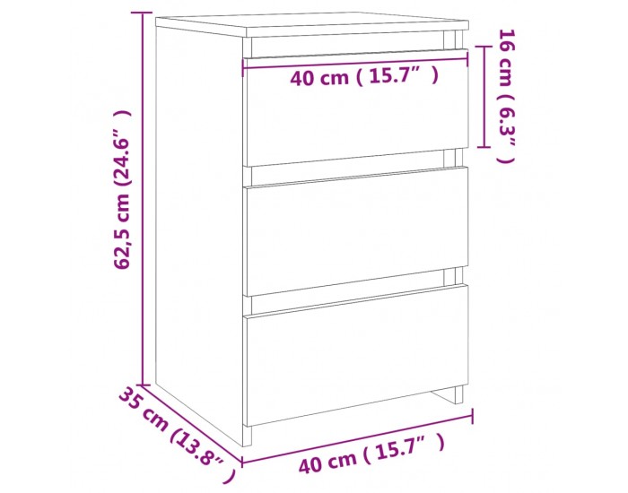 Sonata H Нощни шкафчета 2 бр сонома дъб 40x35x62,5 см инженерно дърво