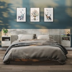 Sonata H Нощни шкафчета за стенен монтаж, 2 бр, бетонно сиви - Noptiere
