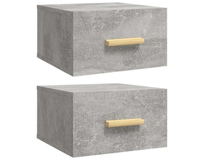 Sonata H Нощни шкафчета за стенен монтаж 2 бр бетонно сиви 35x35x20 см