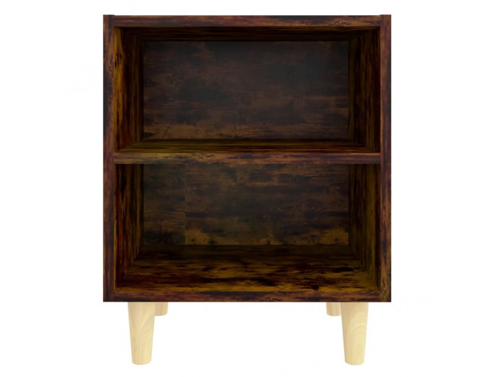 Sonata H Нощно шкафче с крака от масивно дърво, опушен дъб, 40x30x50 см
