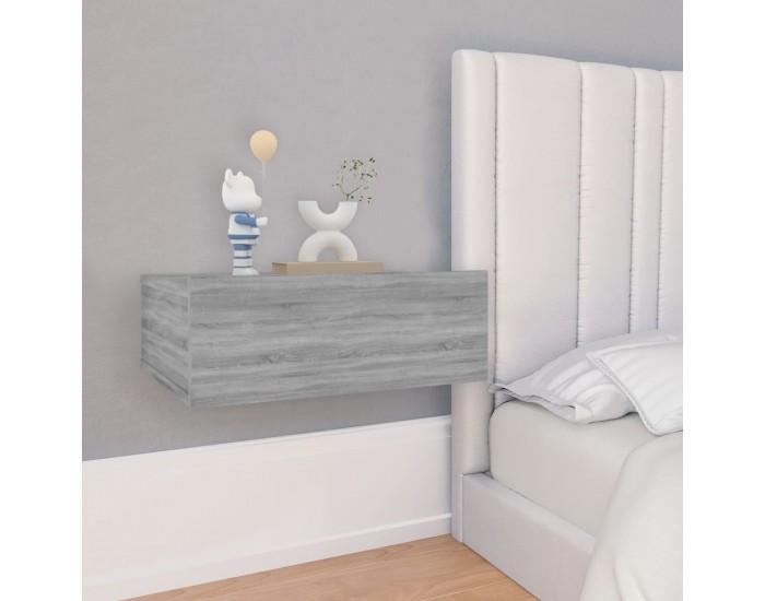 Sonata H Плаващо нощно шкафче сив сонома 40x30x15 см инженерно дърво