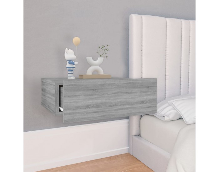 Sonata H Плаващо нощно шкафче сив сонома 40x30x15 см инженерно дърво