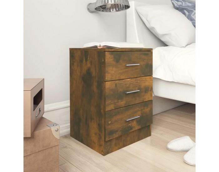 Sonata H Нощни шкафчета 2 бр опушен дъб 38x35x56 см инженерно дърво