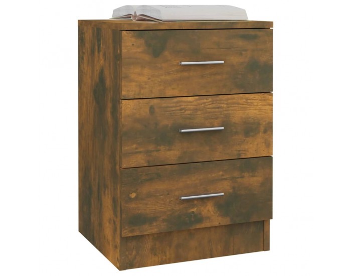 Sonata H Нощни шкафчета 2 бр опушен дъб 38x35x56 см инженерно дърво