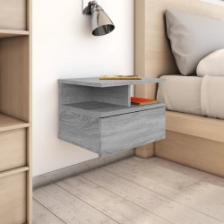 Sonata H Плаващи нощни шкафчета 2 бр Сив сонома 40x31x27 см инж. дърво - Noptiere