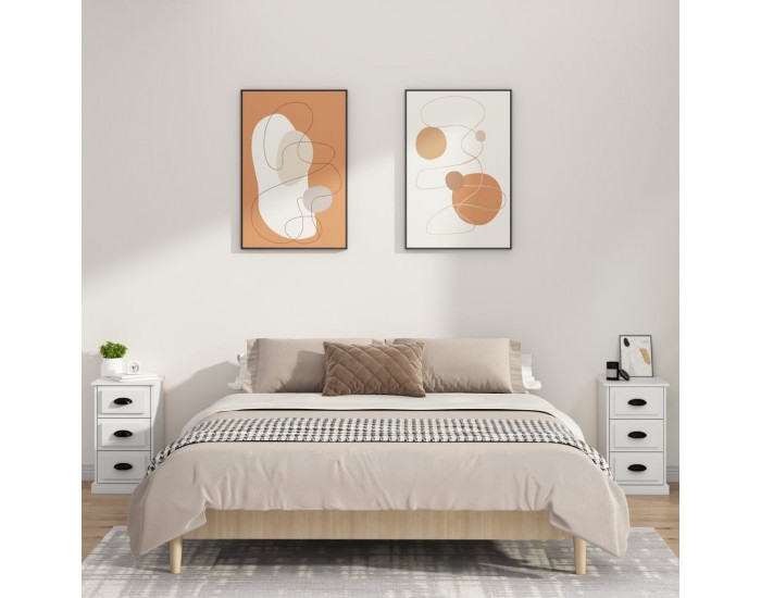 Sonata H Нощно шкафче, бяло, 39x39x67 см, инженерно дърво