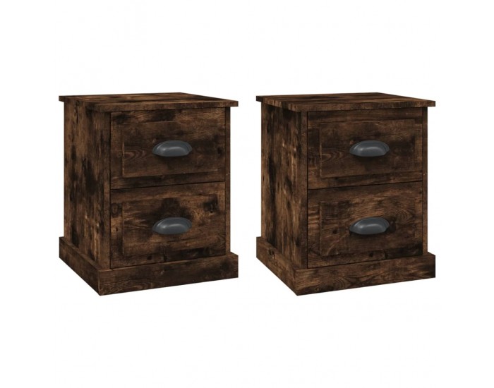 Sonata Noptiere, 2 buc., stejar afumat, 39x39x47,5 cm, lemn prelucrat