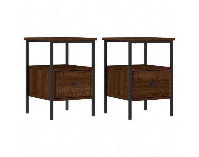 Sonata H Нощни шкафчета 2 бр кафяв дъб 34x36x50 см инженерно дърво