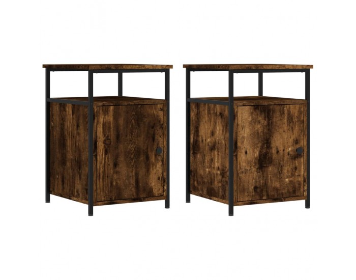 Sonata H Нощни шкафчета 2 бр опушен дъб 40x42x60 см инженерно дърво