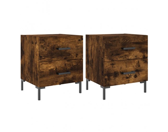 Sonata H Нощни шкафчета 2 бр опушен дъб 40x35x47,5 см инженерно дърво
