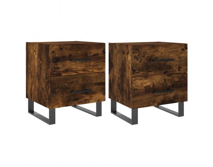 Sonata H Нощни шкафчета 2 бр опушен дъб 40x35x47,5 см инженерно дърво