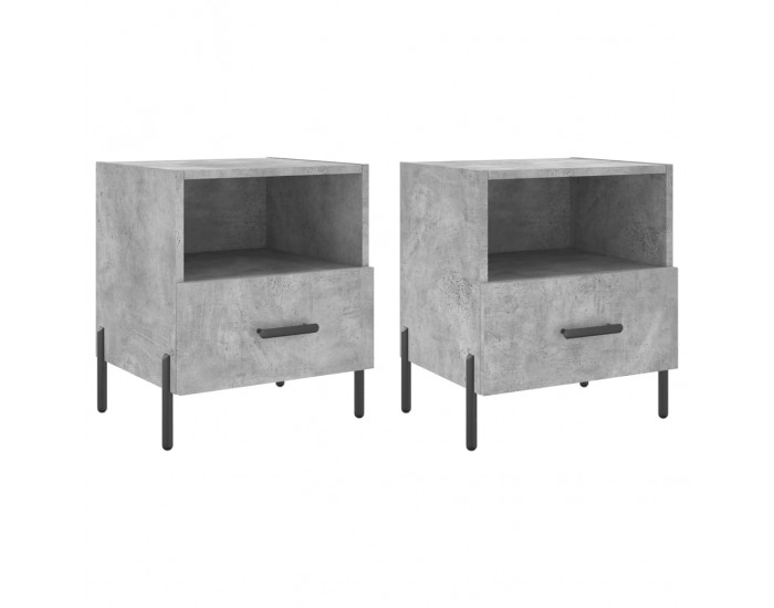 Sonata H Нощни шкафчета 2 бр бетонно сиво 40x35x47,5 см инженерно дърво