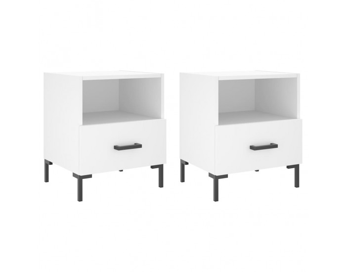 Sonata Noptiere, 2 buc., alb, 40x35x47,5 cm, lemn compozit