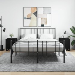 Sonata H Нощни шкафчета 2 бр черни 40x40x50 см инженерно дърво - Noptiere