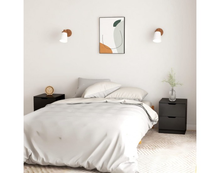 Sonata H Нощни шкафчета 2 бр черни 40x40x50 см инженерно дърво