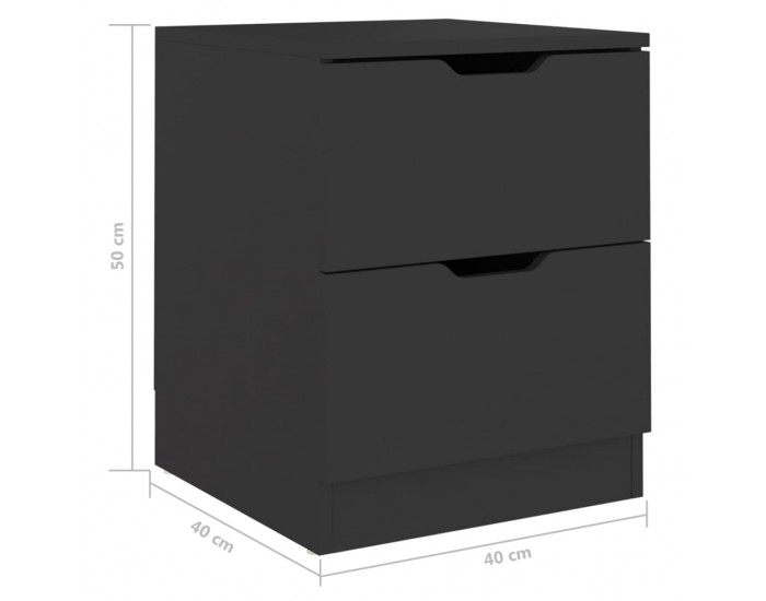 Sonata H Нощни шкафчета 2 бр черни 40x40x50 см инженерно дърво