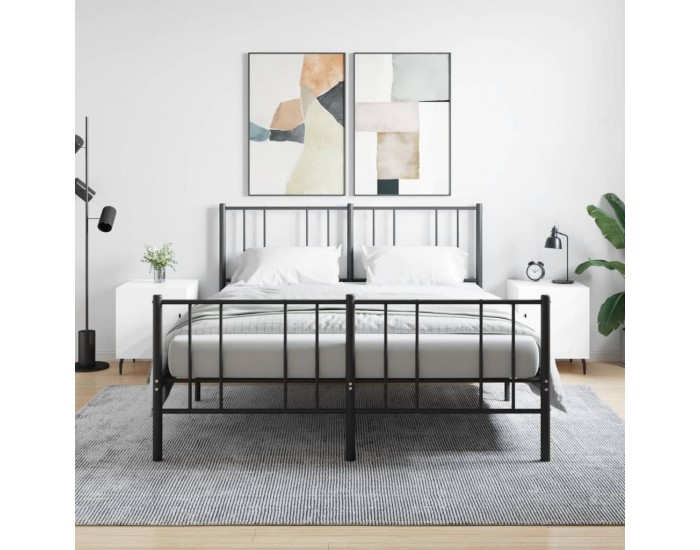 Sonata H Нощни шкафчета 2 бр бял гланц 40x40x50 см инженерно дърво