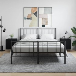 Sonata H Нощни шкафчета 2 бр черни 40x40x50 см инженерно дърво - Noptiere