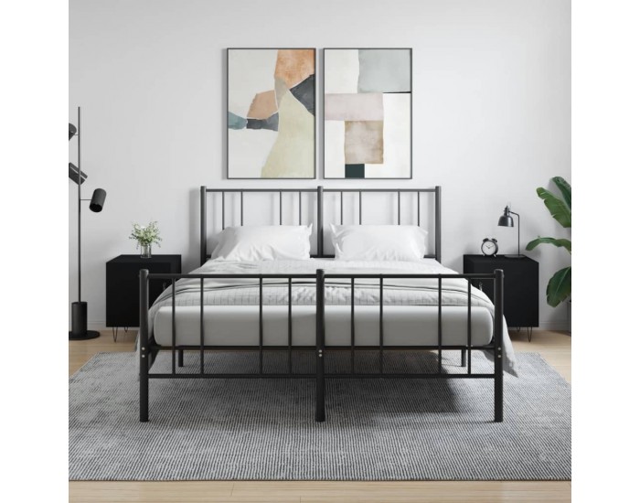 Sonata H Нощни шкафчета 2 бр черни 40x40x50 см инженерно дърво