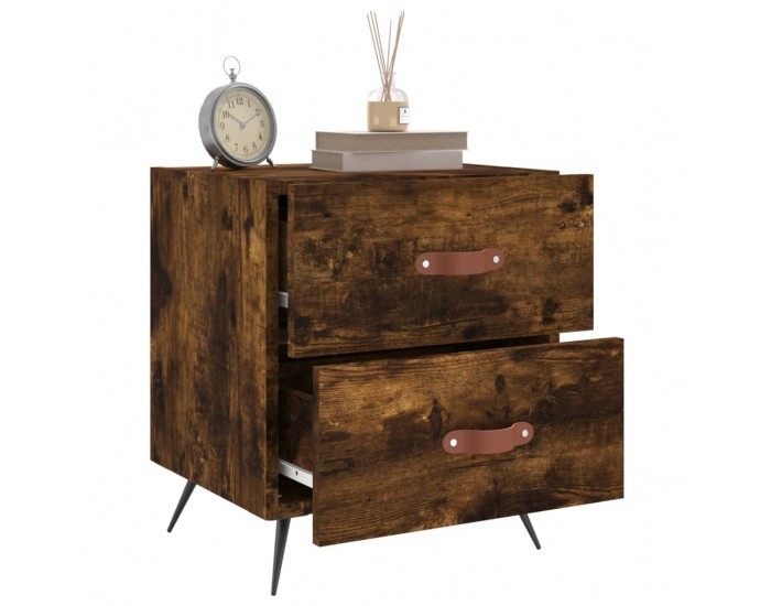 Sonata H Нощни шкафчета 2 бр опушен дъб 40x35x47,5 см инженерно дърво