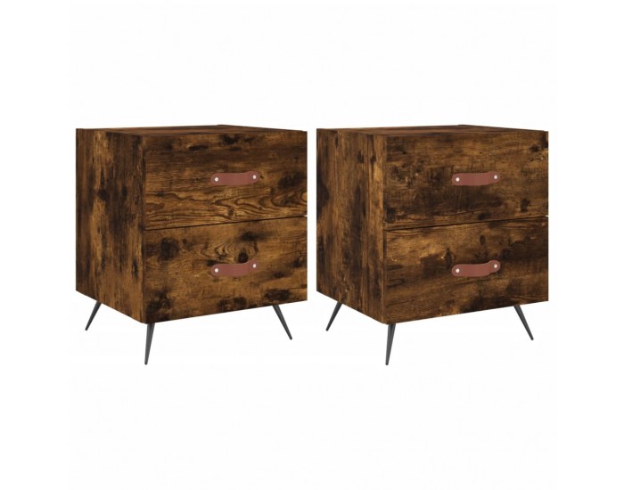 Sonata H Нощни шкафчета 2 бр опушен дъб 40x35x47,5 см инженерно дърво