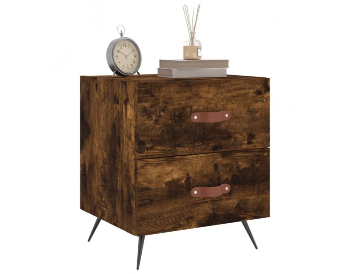 Sonata H Нощни шкафчета 2 бр опушен дъб 40x35x47,5 см инженерно дърво