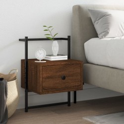 Sonata H Нощно шкафче стенно кафяв дъб 35x30x51 см инженерно дърво - Noptiere