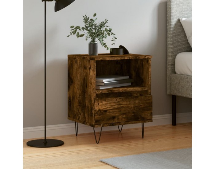 Sonata H Нощно шкафче опушен дъб 40x35x50 см инженерно дърво
