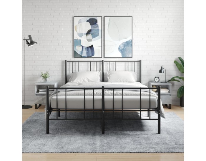 Sonata H Нощни шкафчета 2 бр бетонно сив 40x35x50 см инженерна дървесина