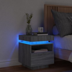Sonata H Нощно шкафче с LED осветление, сив сонома, 40x39x48,5 см - Noptiere