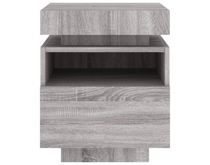Sonata H Нощно шкафче с LED осветление, сив сонома, 40x39x48,5 см