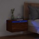 Sonata H Нощно шкафче за стена с LED осветление, кафяв дъб