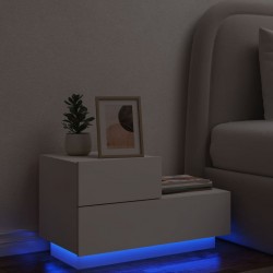 Sonata H Нощно шкафче с LED осветление, бяло, 70x36x40,5 см - Noptiere