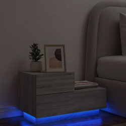 Sonata H Нощно шкафче с LED осветление, сив сонома, 70x36x40,5 см - Noptiere