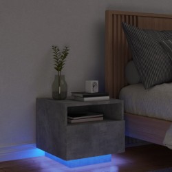 Sonata H Нощно шкафче с LED осветление, бетонно сив, 40x39x37 см - Noptiere