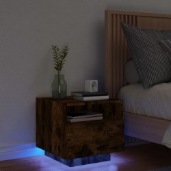Sonata H Нощно шкафче с LED осветление, опушен дъб, 40x39x37 см - Noptiere