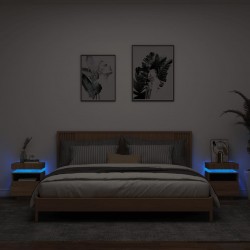 Sonata H Нощни шкафчета с LED осветление, 2 бр, сонома дъб, 40x39x48,5см - Noptiere