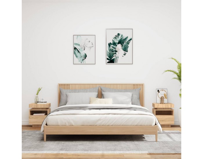 Sonata H Нощни шкафчета с LED осветление, 2 бр, сонома дъб, 40x39x48,5см