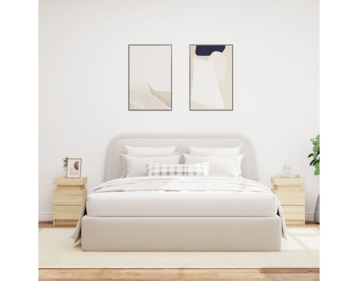 Sonata H Нощни шкафчета с LED осветление, 2 бр, сонома дъб, 35x39x55 см