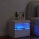 Sonata H Нощно шкафче с LED осветление, бяло, 50x40x45 см