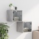 Sonata H Нощни шкафчета със стъклени врати 2 бр сив сонома 35x37x35 см