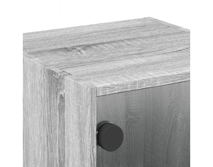 Sonata H Нощни шкафчета със стъклени врати 2 бр сив сонома 35x37x35 см