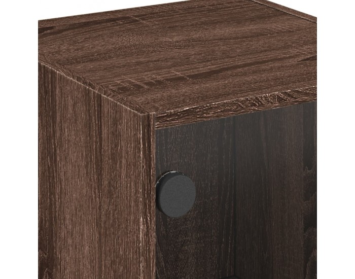 Sonata H Нощни шкафчета със стъклени врати 2 бр кафяв дъб 35x37x42 см