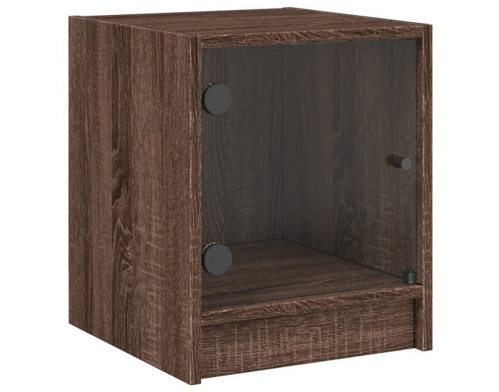 Sonata H Нощни шкафчета със стъклени врати 2 бр кафяв дъб 35x37x42 см