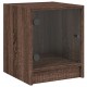 Sonata H Нощни шкафчета със стъклени врати 2 бр кафяв дъб 35x37x42 см