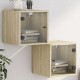 Sonata H Нощни шкафчета със стъклени врати 2 бр дъб сонома 35x37x35 см