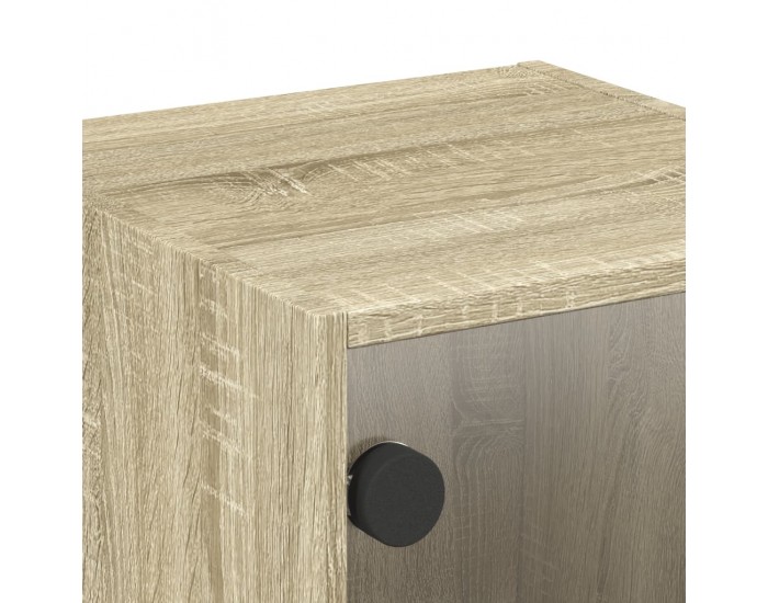 Sonata H Нощни шкафчета със стъклени врати 2 бр дъб сонома 35x37x35 см